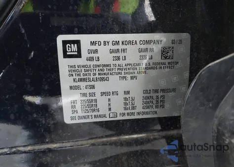 2020 Buick Encore Gx Awd Select from USA, damaged, VIN KL4MMESL4LB109543